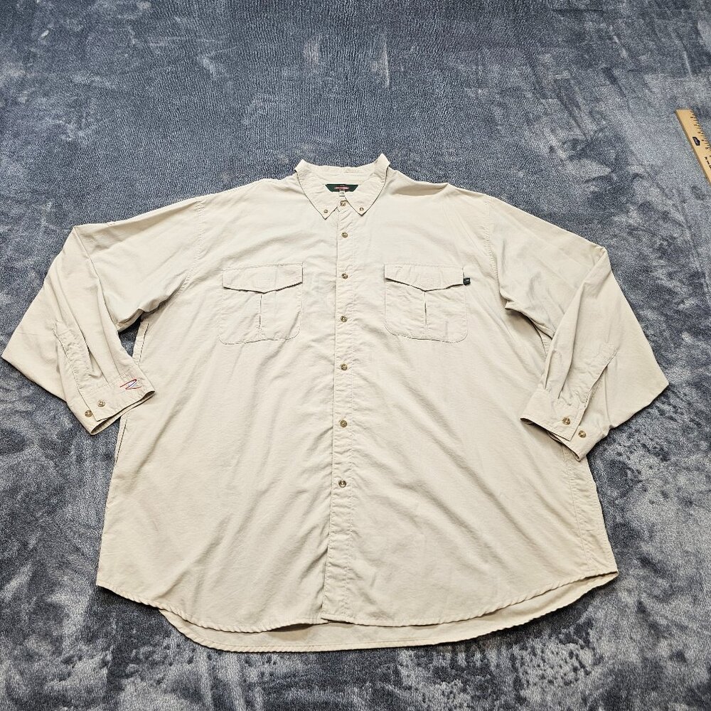 Redington Button Down Shirt Mens XXL beige lightweight long sleeve outdoor